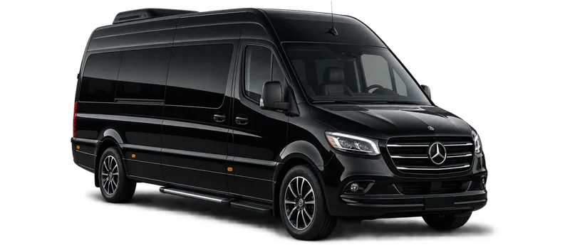 Representative image of a black Mercedes Sprinter van