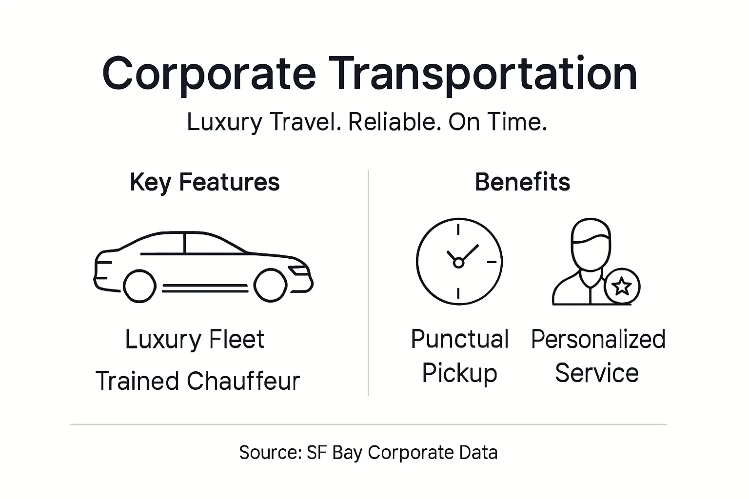 Infographic of corporate transportation features and benefits