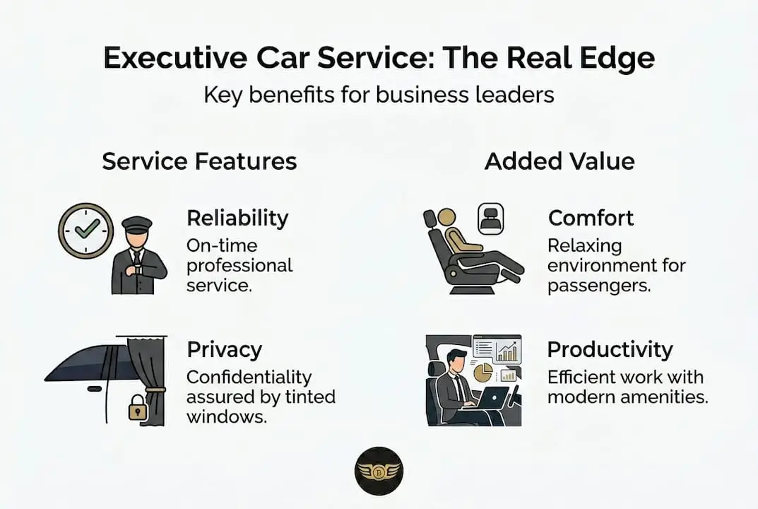 Infographic of executive car service key benefits